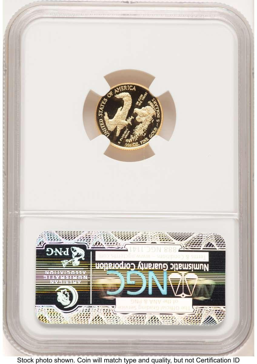 2014-W $5 1/10 oz American Gold Eagle Coin NGC MS70, First Strike