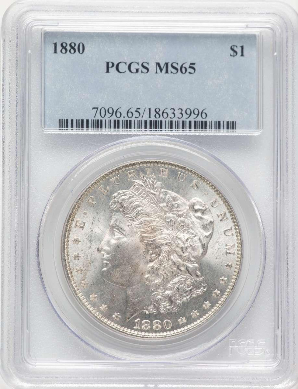 Bullionshark 1880 S$1 Morgan Silver Dollar Coin PCGS MS65 - HAT507117009 