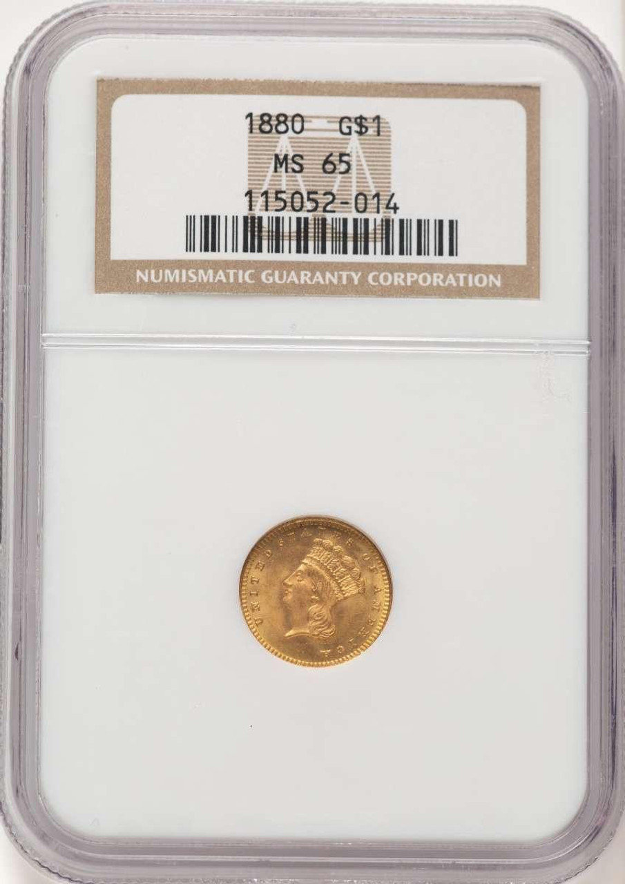Bullionshark 1880 G$1 Gold Dollar Coin NGC MS65 - HAT506669004 