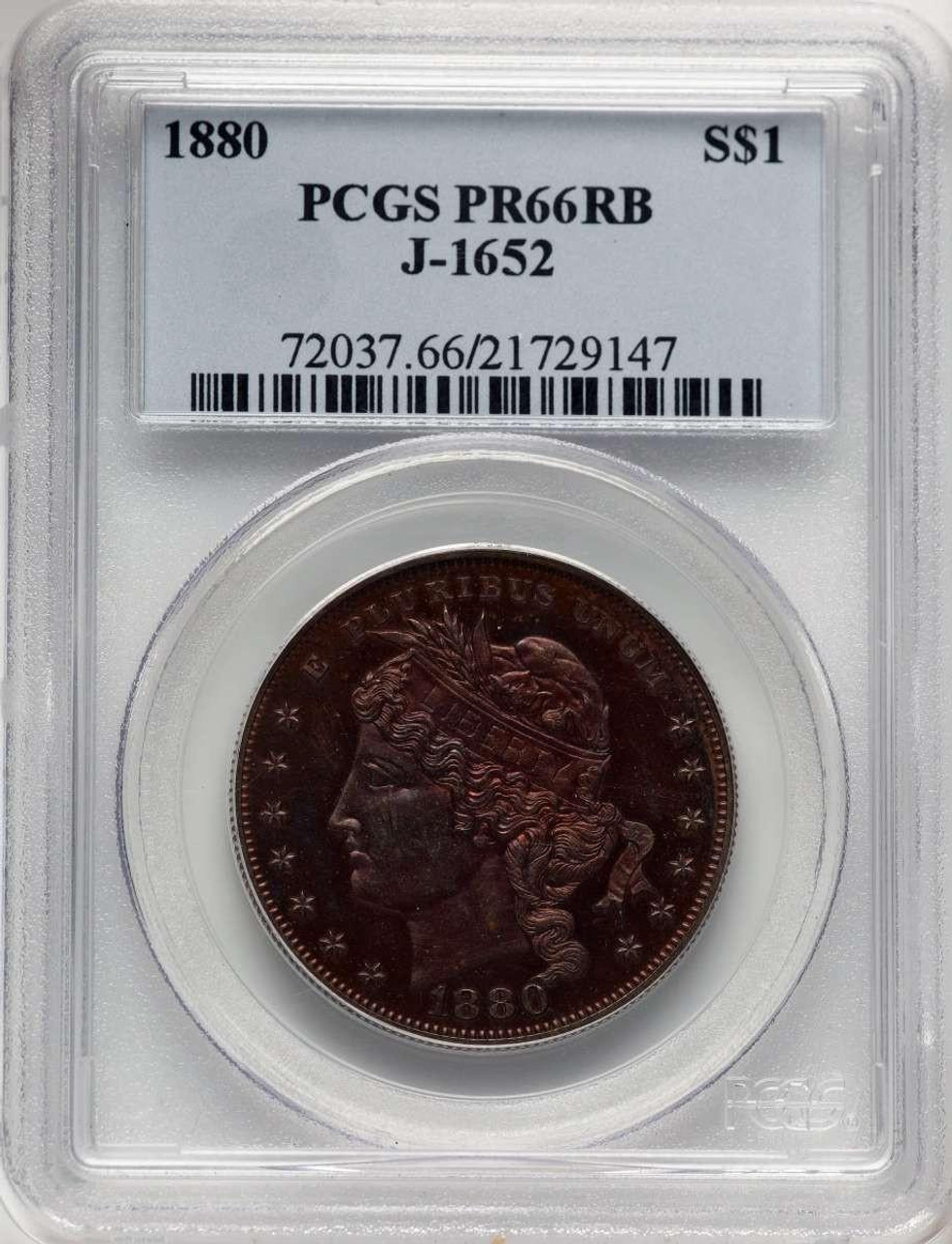 Bullionshark 1880 S$1 Pattern Coin PCGS PR66   Goloid Metric dollar, Judd-1652, Pollock-1852, High R.6, RB - HAT781417043 