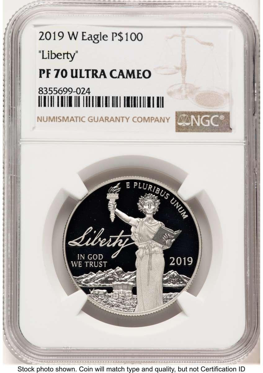 Bullionshark 2019-W $100 Proof Modern Bullion Coin NGC PF70   One- Ounce Platinum Eagle - Liberty - HAT782951005 