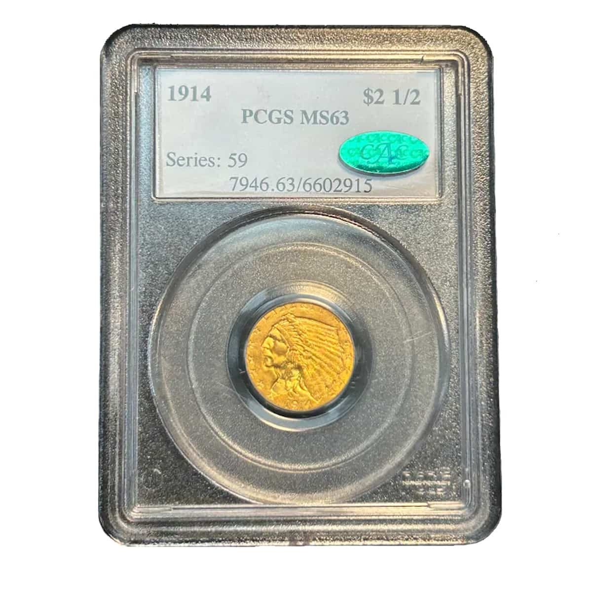 1914 Gold $2.50 Indian Head Quarter Eagle PCGS MS63 CAC