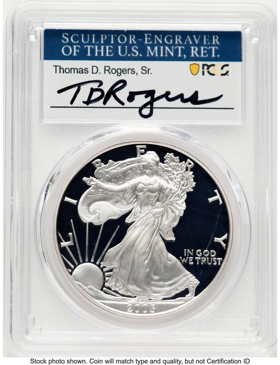 2005-W S$1 Proof American Silver Eagle Coin PCGS PR70 DCAM | Rare