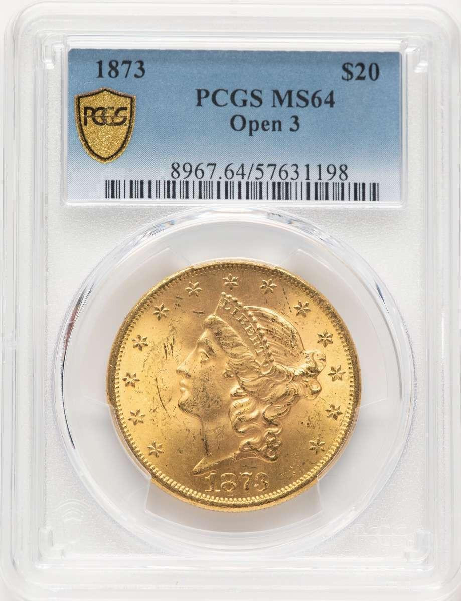 Bullionshark 1873 $20 Liberty Gold Double Eagle PCGS MS64   Open 3 - HAT910639017 