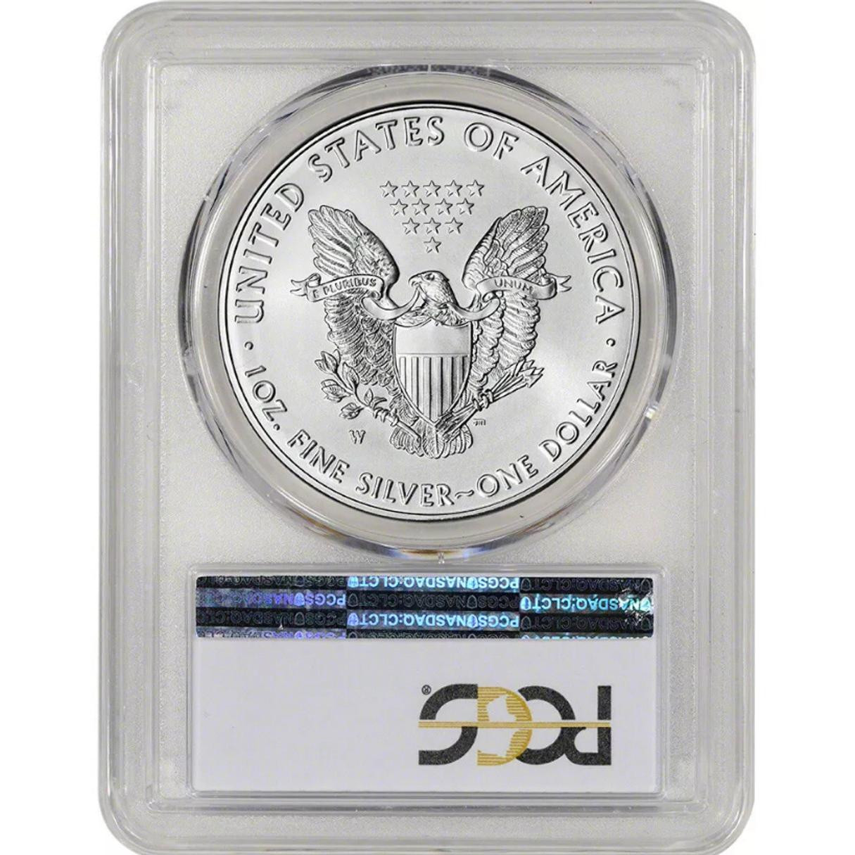 2016-W Burnished Silver Eagle PCGS SP70 - Lettered Edge - Bullion