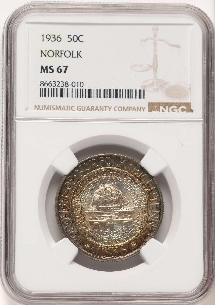 Bullionshark 1936 50C Commemorative Silver Coin NGC MS67   Norfolk - HAT778892015 