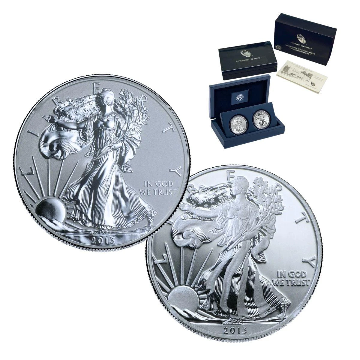  2013 American Eagle West Point Two-Coin Silver Set w/OGP 