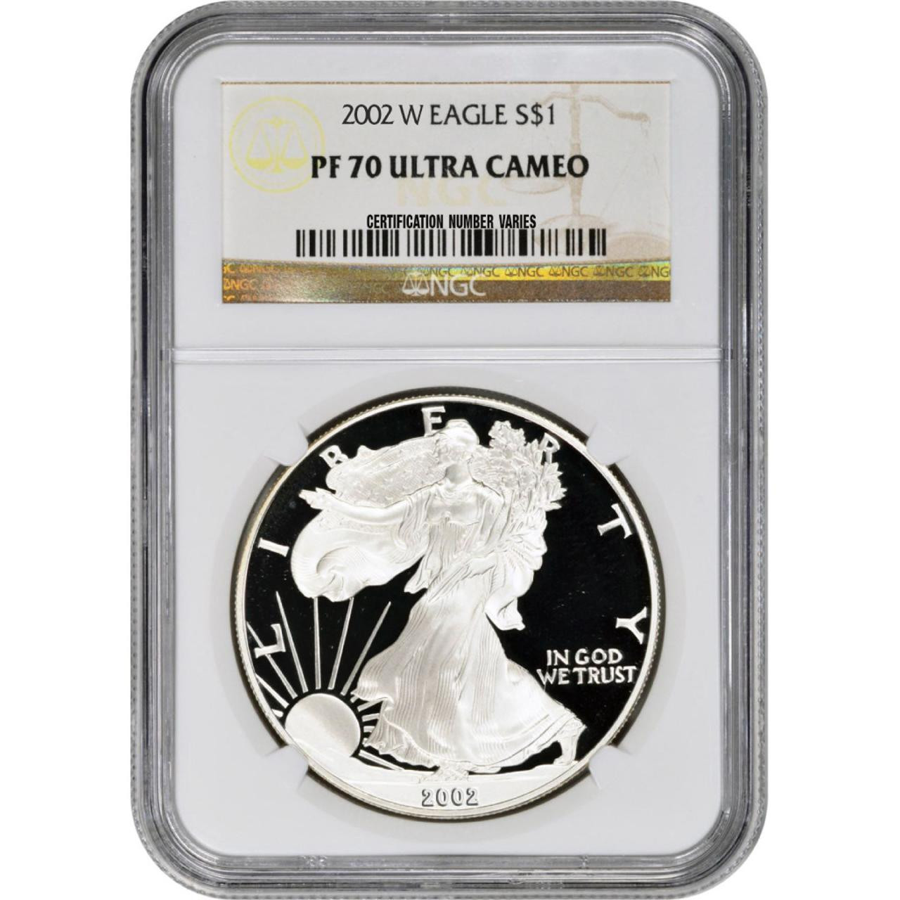 2002-W American Silver Eagle Proof - NGC PF70 UCAM