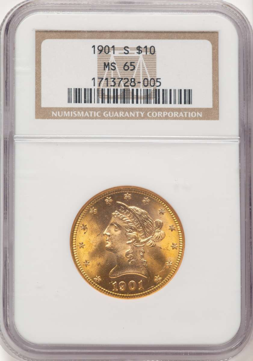 1901-S $10 Liberty Gold Eagle Coin NGC MS65 coin front image