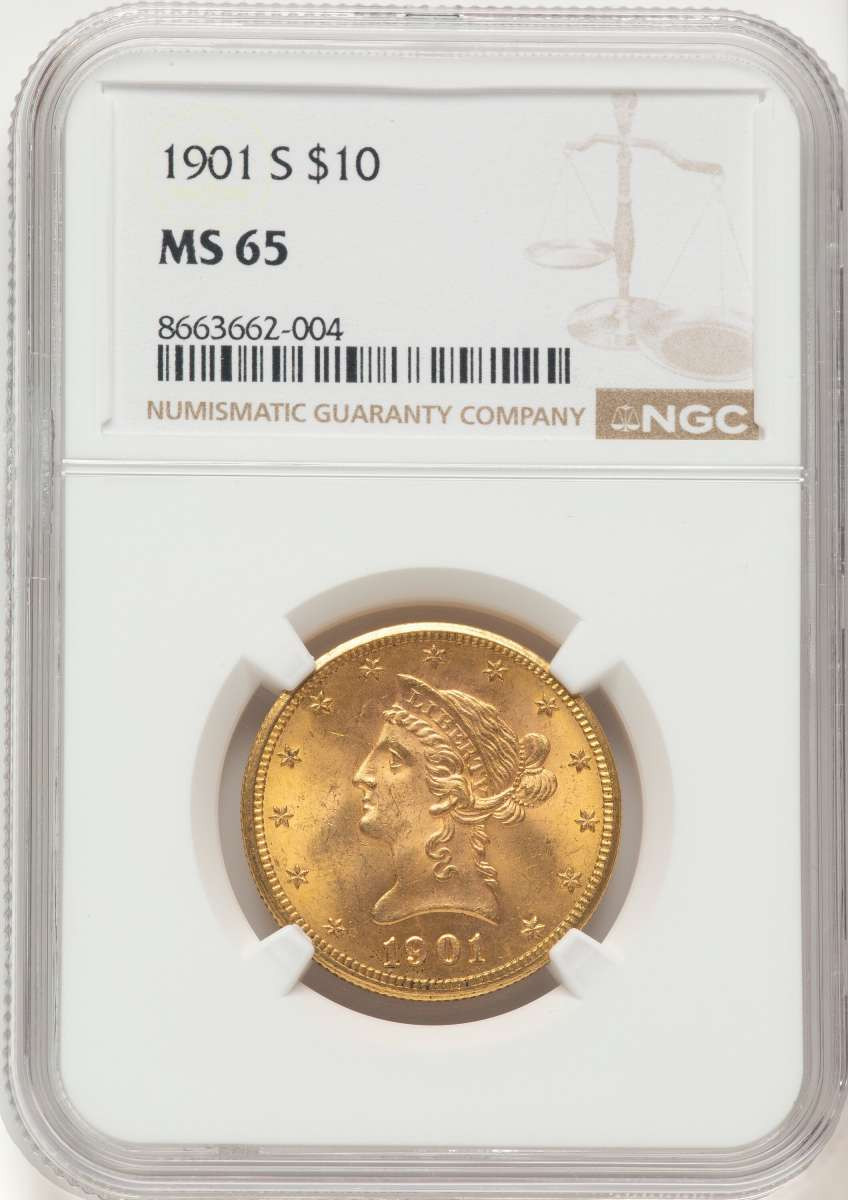 1901-S $10 Liberty Gold Eagle Coin NGC MS65 coin front image