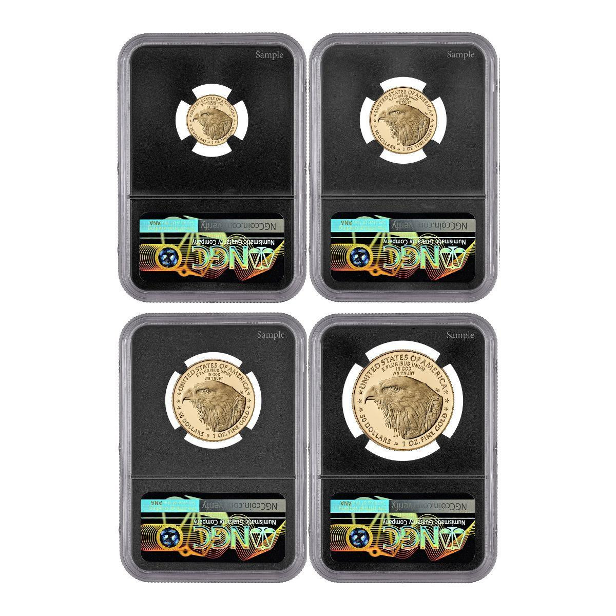2026-W Proof Gold Eagle 250 Liberty Bell 4-Coin Set NGC PF70 Black