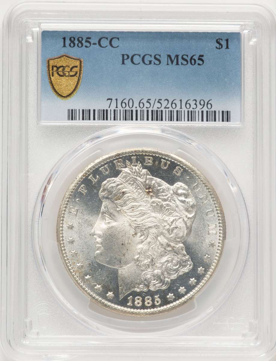1885-CC S$1 Morgan Silver Dollar Coin PCGS MS65 coin front image