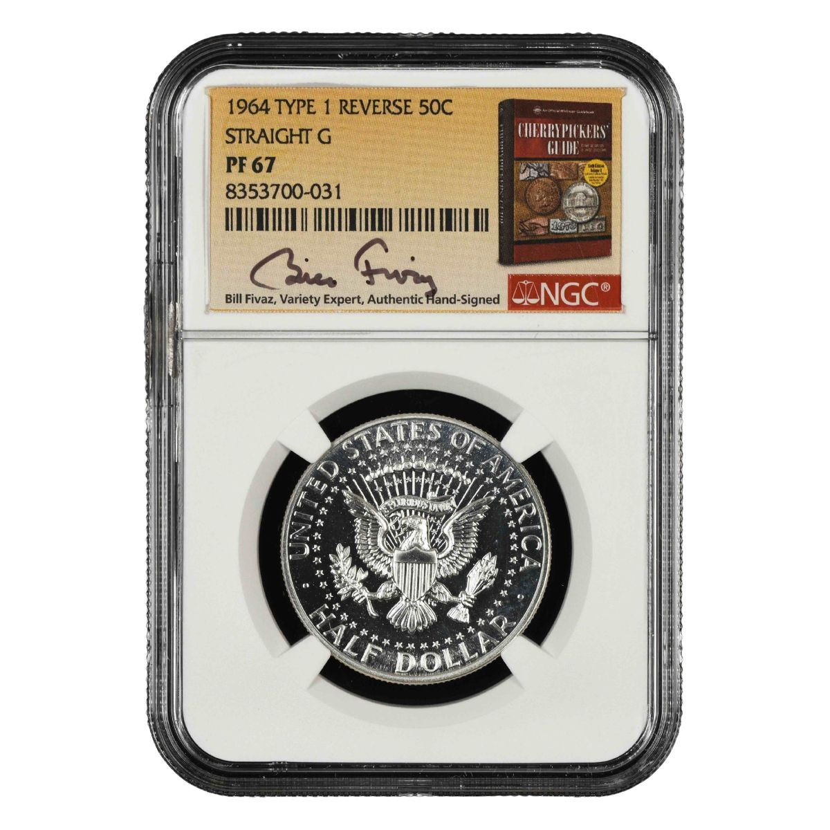 1964 Straight G Kennedy Half Dollar NGC PF67