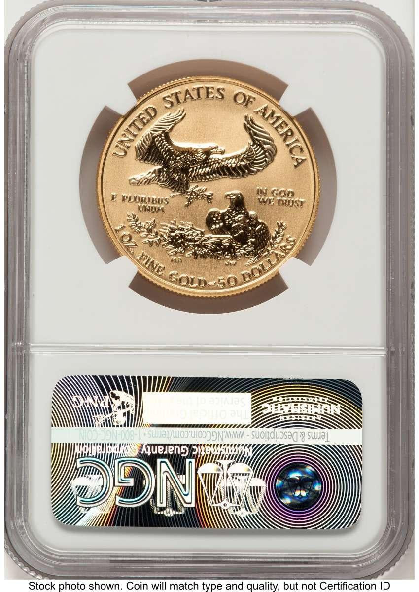2006-W $50 Reverse Proof 1 oz American Gold Eagle Coin NGC rev