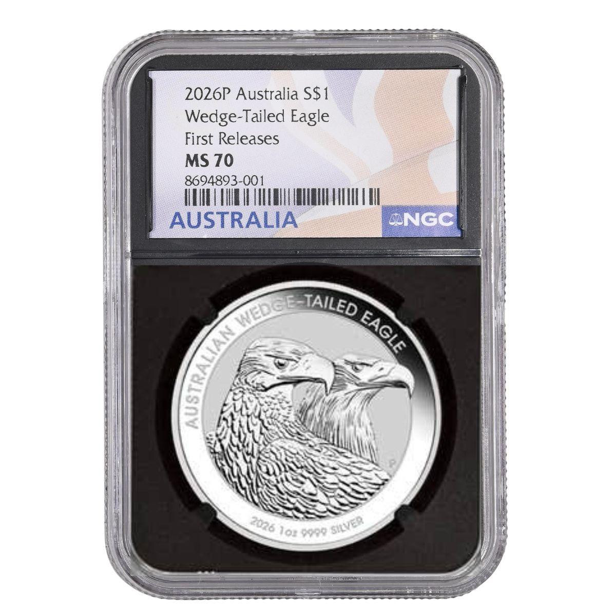  2026 1 oz Silver Wedge-Tailed Eagle NGC MS70 First Releases 