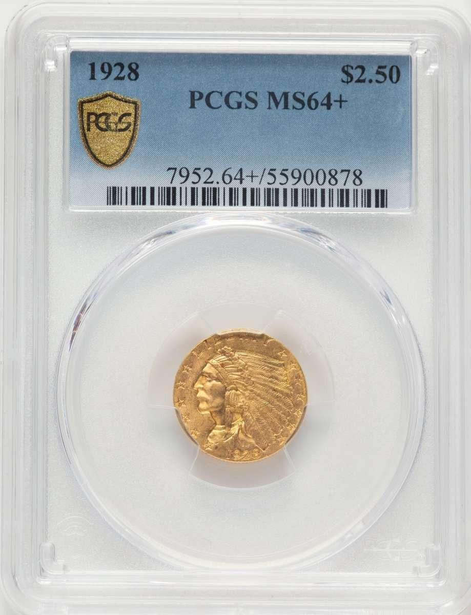 Bullionshark 1928 $2.5 Indian Gold Quarter Eagle Coin PCGS MS64  + - HAT786600012 