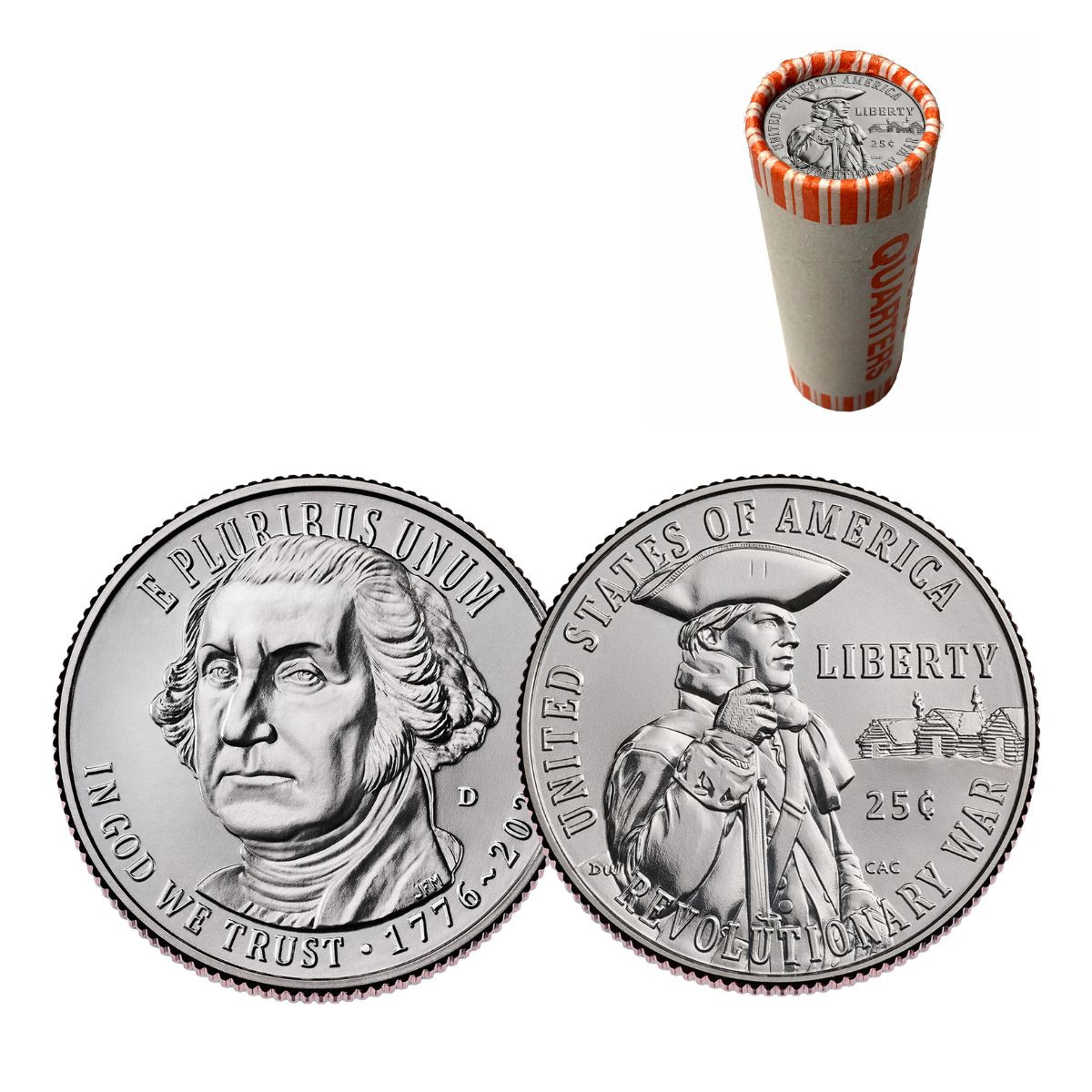 2026 D Revolutionary War Quarter Roll BU 1776 - 2026 Dual Date - America 250