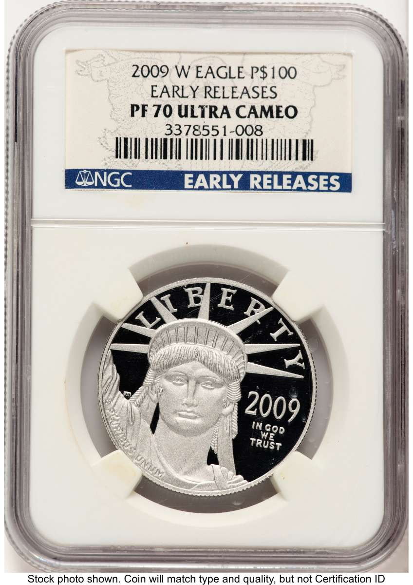 2009-W $100 Proof Modern Bullion Coin NGC PF70   One-Ounce Platinum Eagle - First Strike coin front image