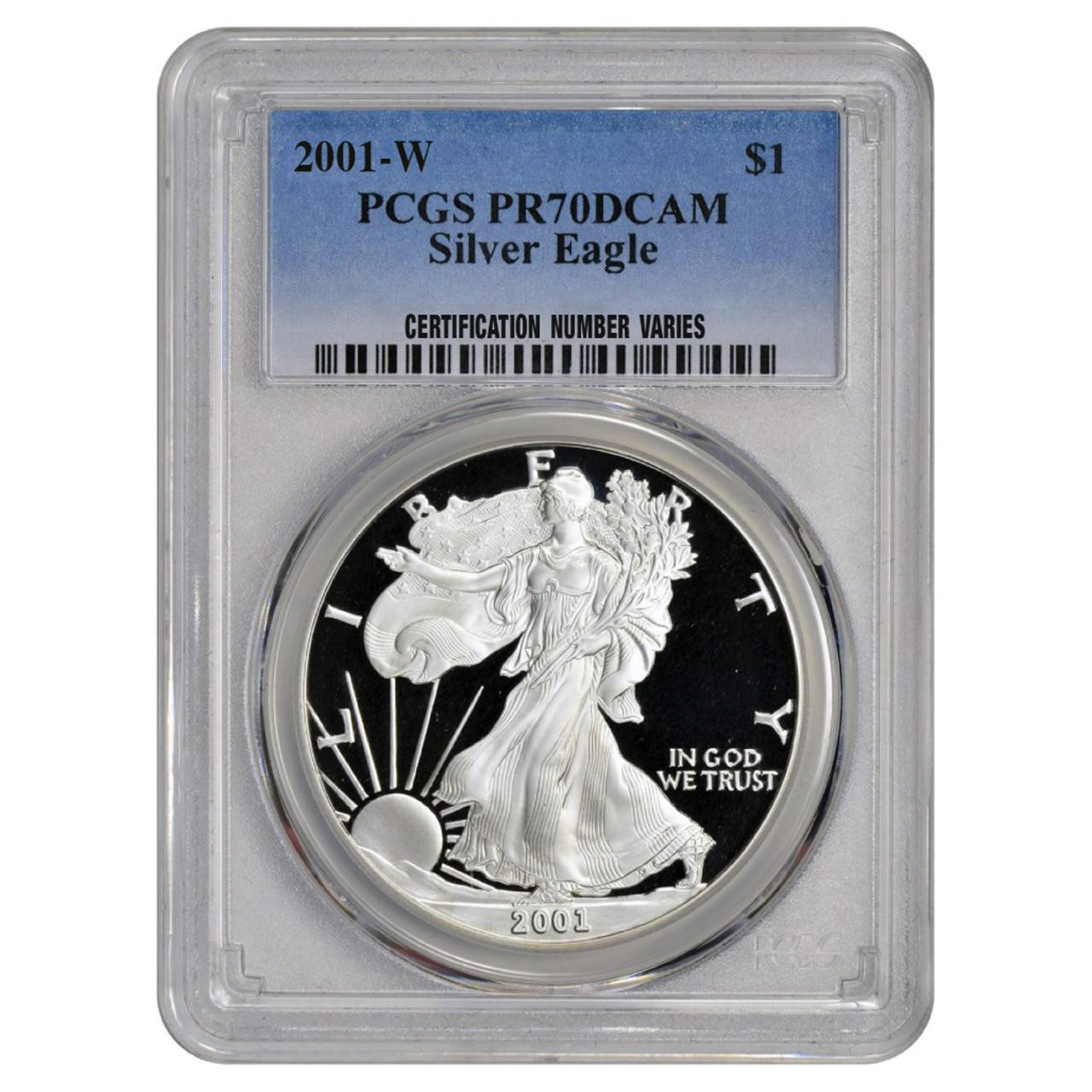 2001-W American Silver Eagle Proof - PCGS PR70 DCAM