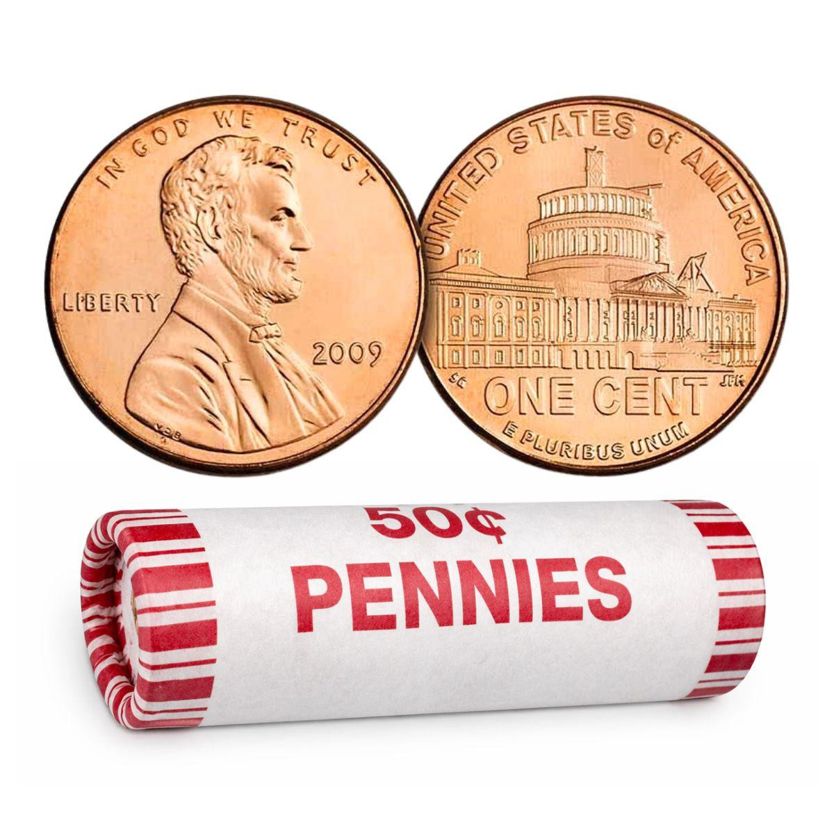  2009 Lincoln Cent Presidency 50-Coin Roll BU - 2009 Penny (P Mint) 