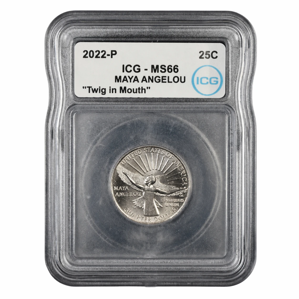 2022-P Maya Angelou Quarter ICG MS66 "Twig in Mouth" Error