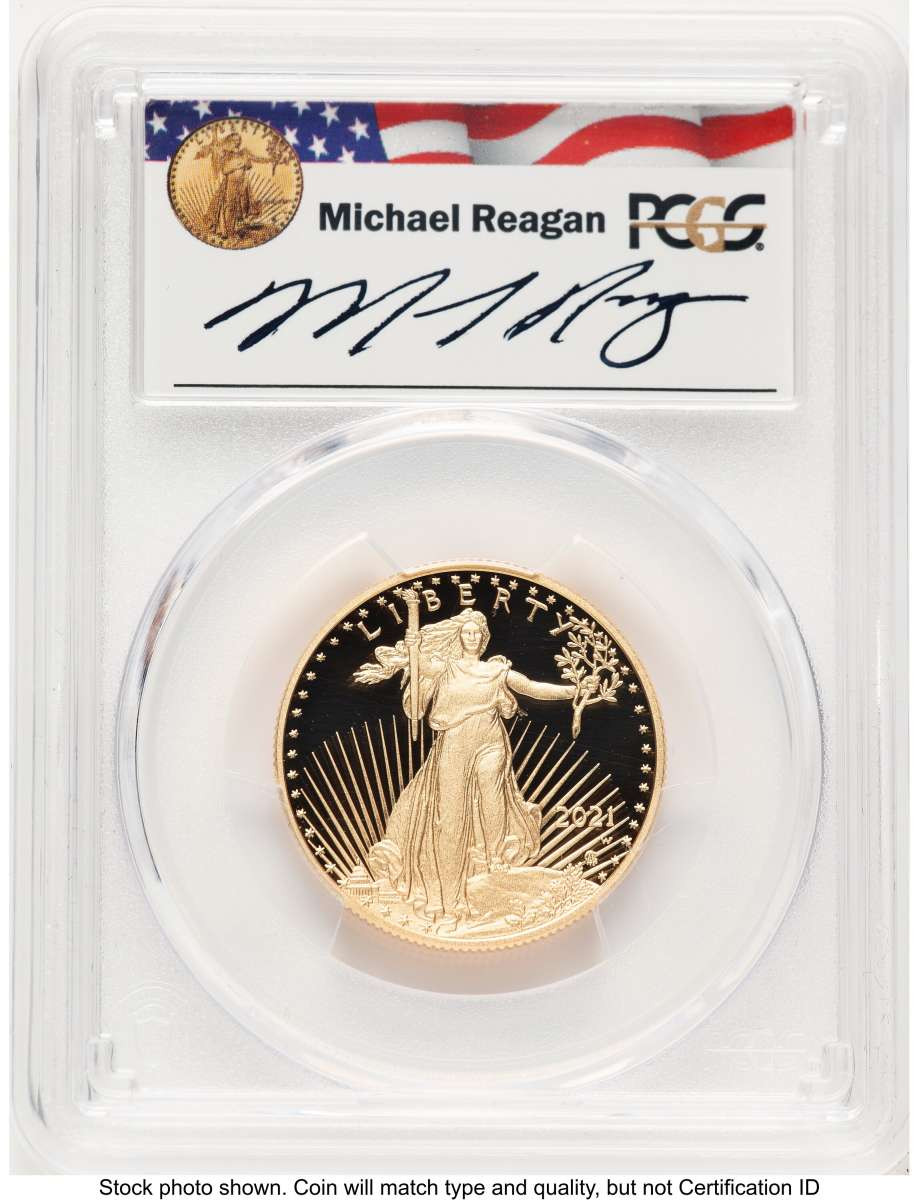 2021-W G$25 Proof 1/2 oz American Gold Eagle Coin PCGS PR70 DCAM - Type Two - First Day of Issue coin front image