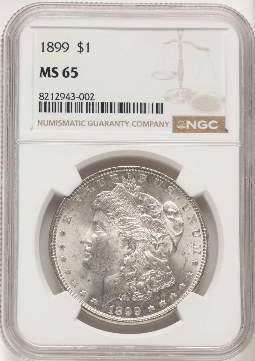 1899 S$1 Morgan Silver Dollar Coin NGC MS65 coin front image
