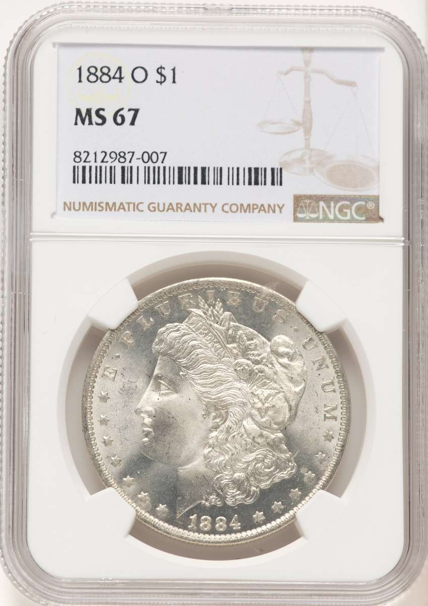 1884-O S$1 Morgan Silver Dollar Coin NGC MS67 coin front image