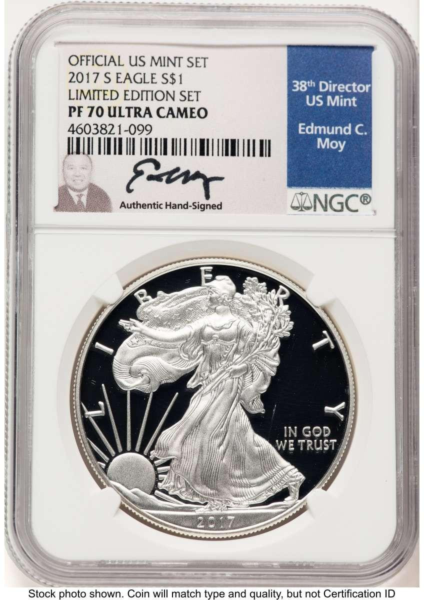 Bullionshark 2017-S S$1 Proof American Silver Eagle Coin NGC PF70 UCAM - HAT786145045 
