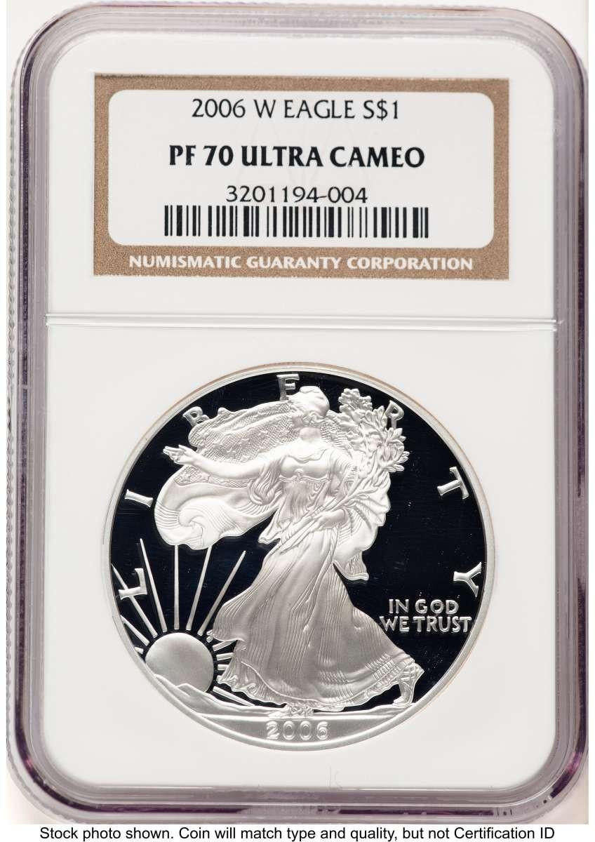 Bullionshark 2006-W S$1 Proof American Silver Eagle Coin NGC PF70 UCAM - HAT786145043 
