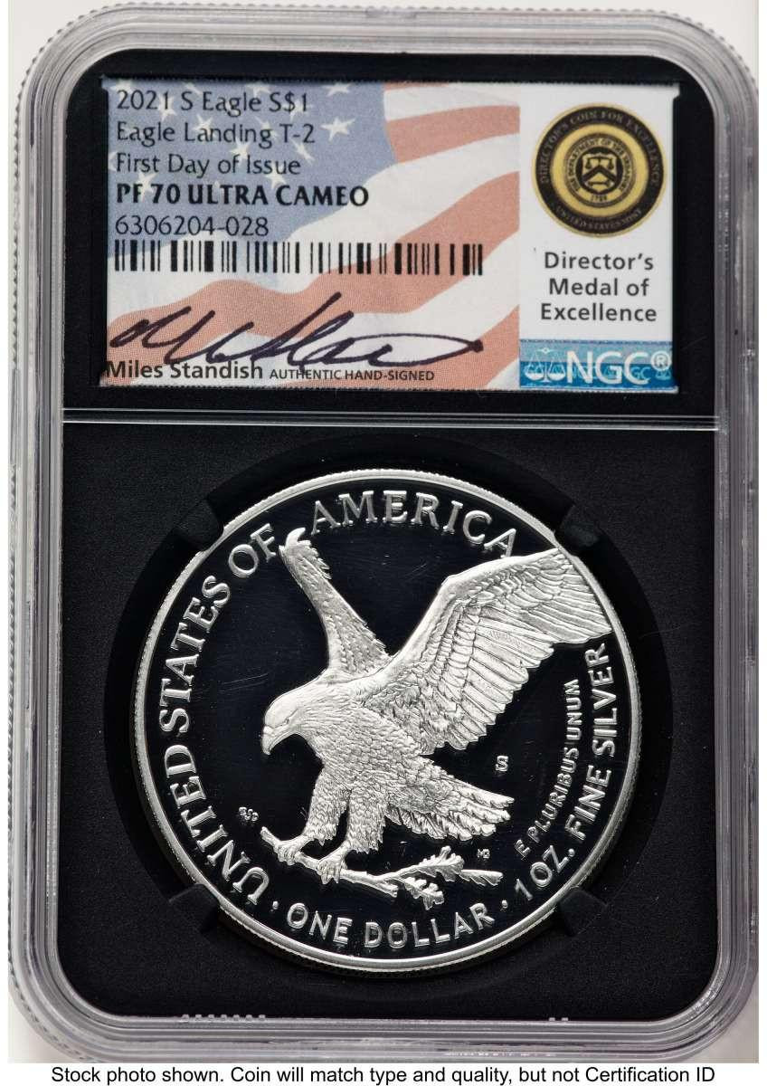 Bullionshark 2021-S S$1 Proof American Silver Eagle Coin NGC PF70 UCAM - Type Two - HAT787442186 