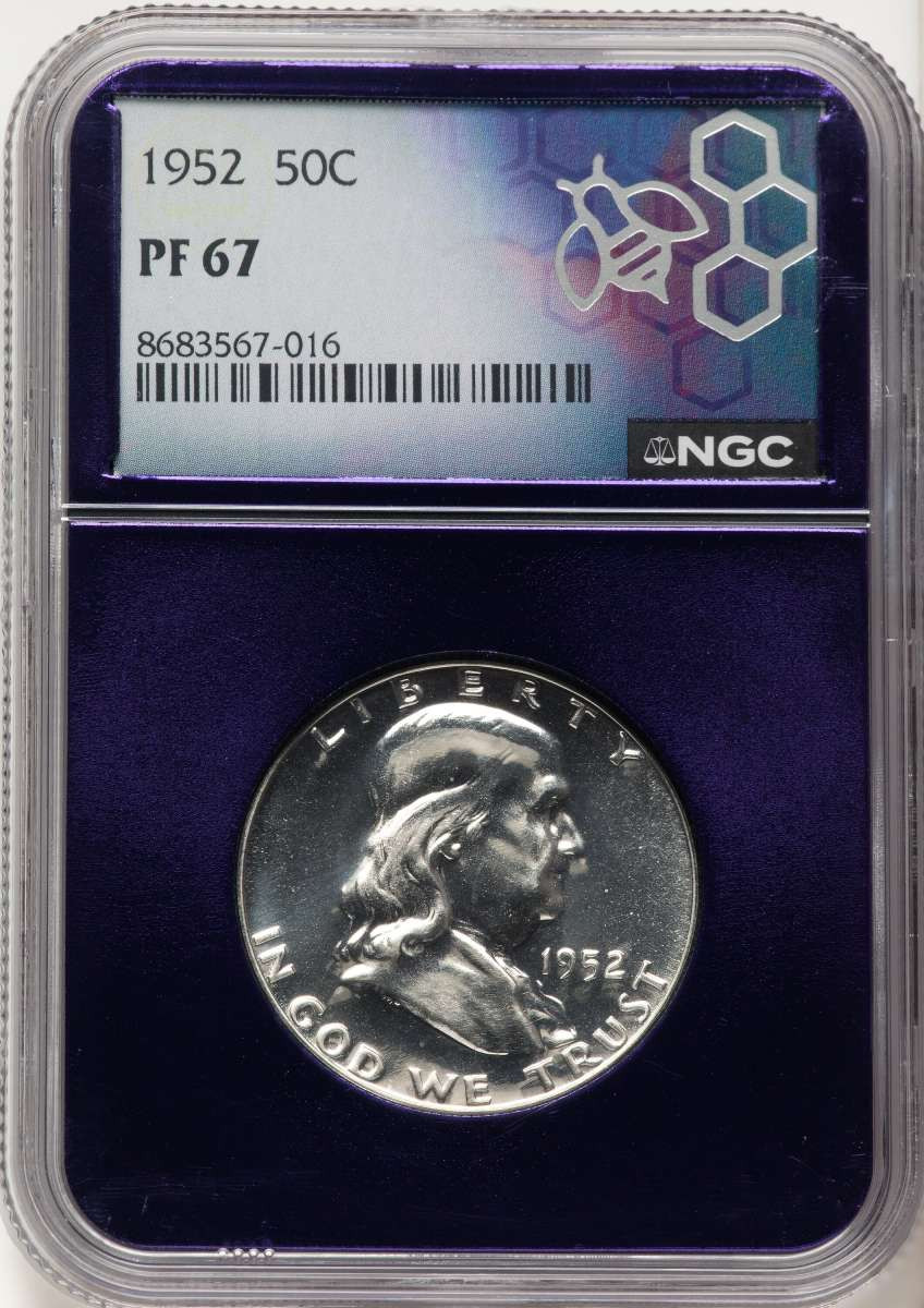 1952 50C Proof Franklin Half Dollar Coin NGC PF67 coin front image