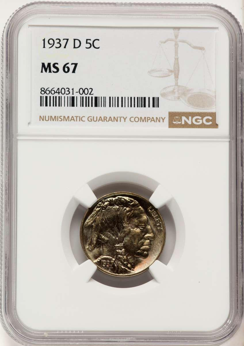 1937-D 5C Buffalo Nickel Coin NGC MS67 coin front image