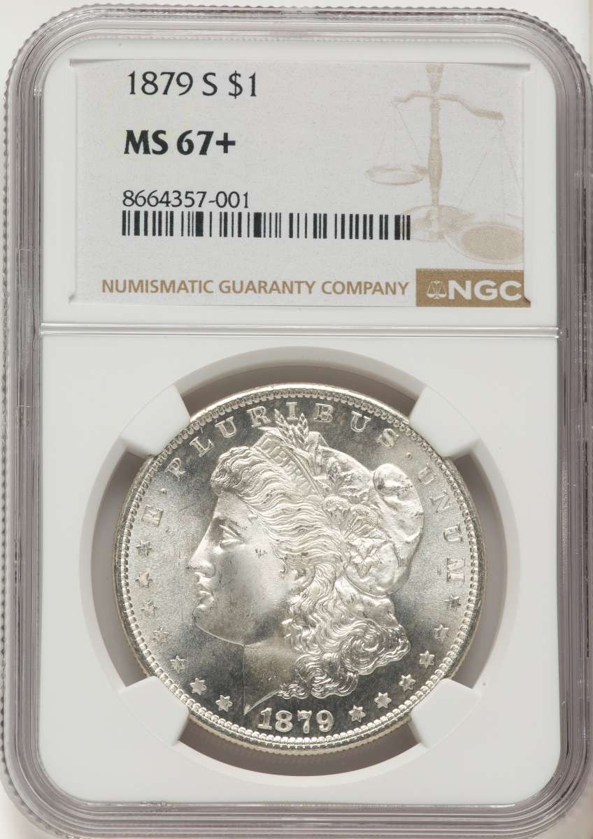 1879-S S$1 Morgan Silver Dollar Coin NGC MS67  + coin front image