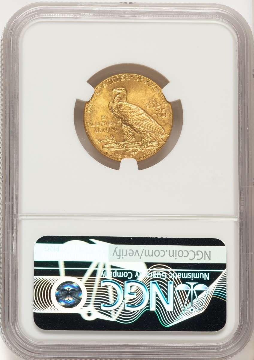 1913 $5 Indian Gold Half Eagle Coin NGC MS65 | Rare Coins For Sale