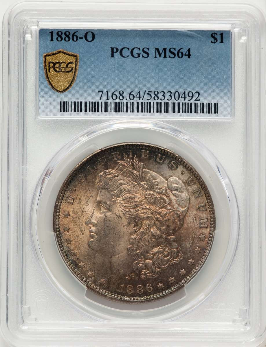 1886-O S$1 Morgan Silver Dollar Coin PCGS MS64 coin front image