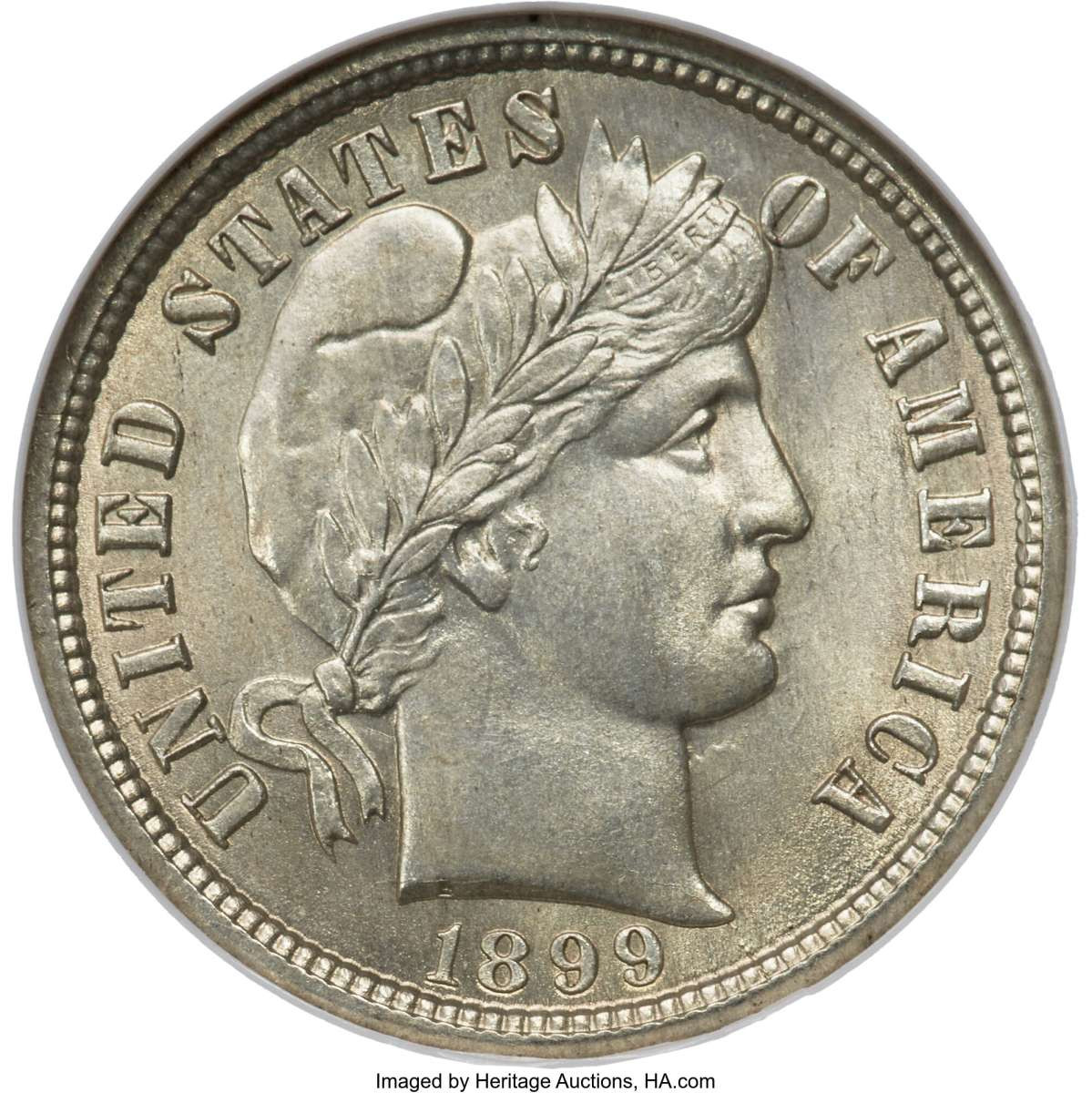 1899-O 10C Barber Dime Coin NGC MS65 coin front image