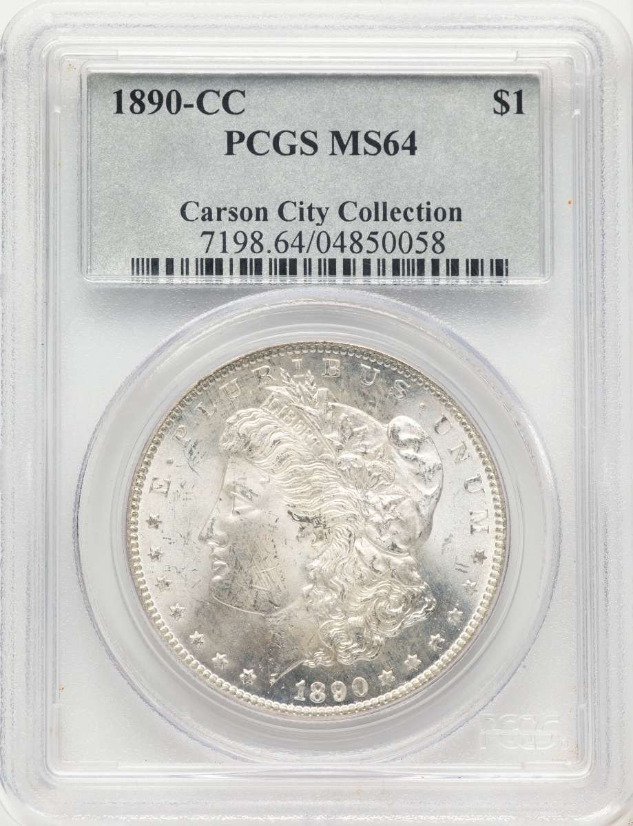 1890-CC S$1 Morgan Silver Dollar Coin PCGS MS64 coin front image