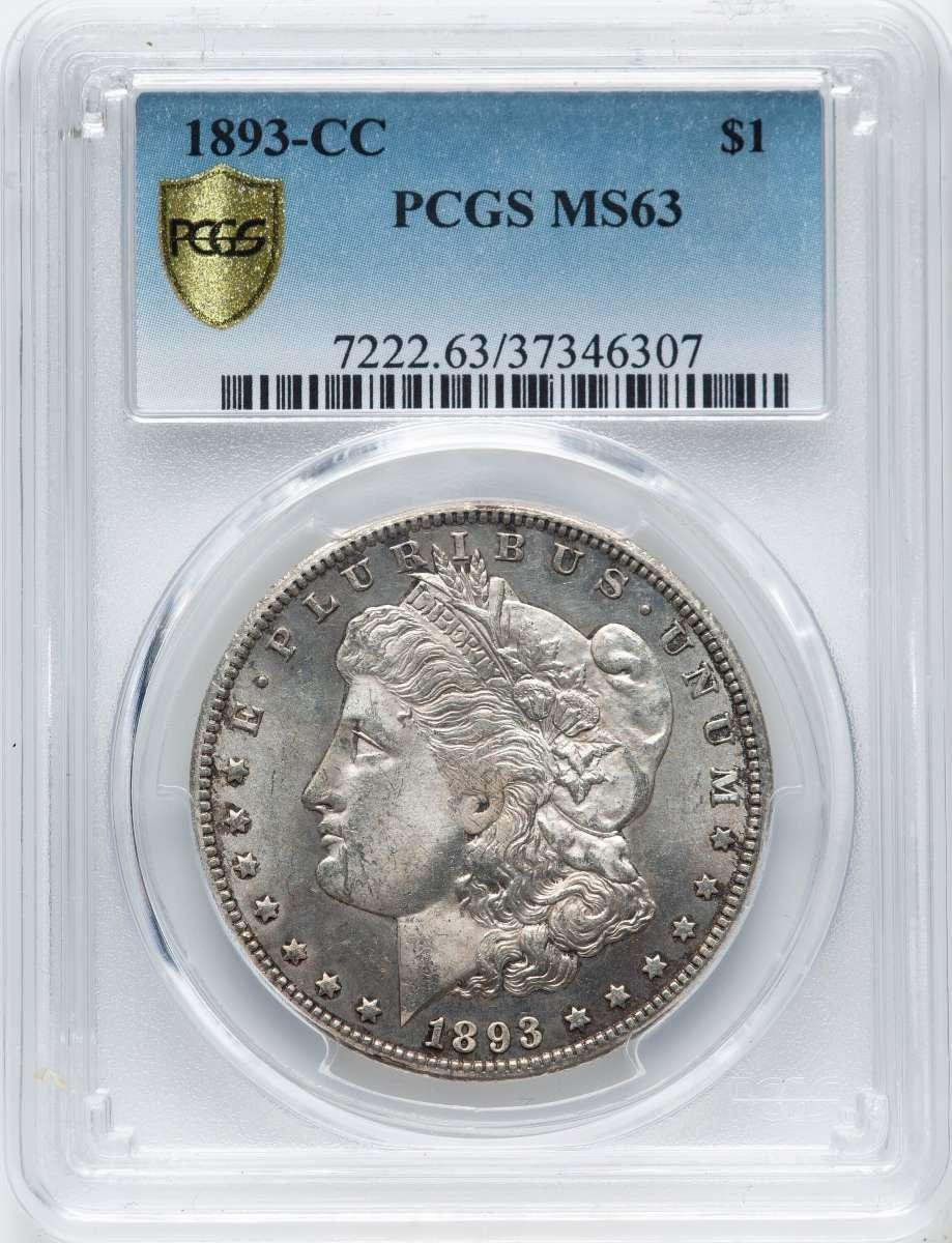 Bullionshark 1893-CC S$1 Morgan Silver Dollar Coin PCGS MS63 - HAT787200003 