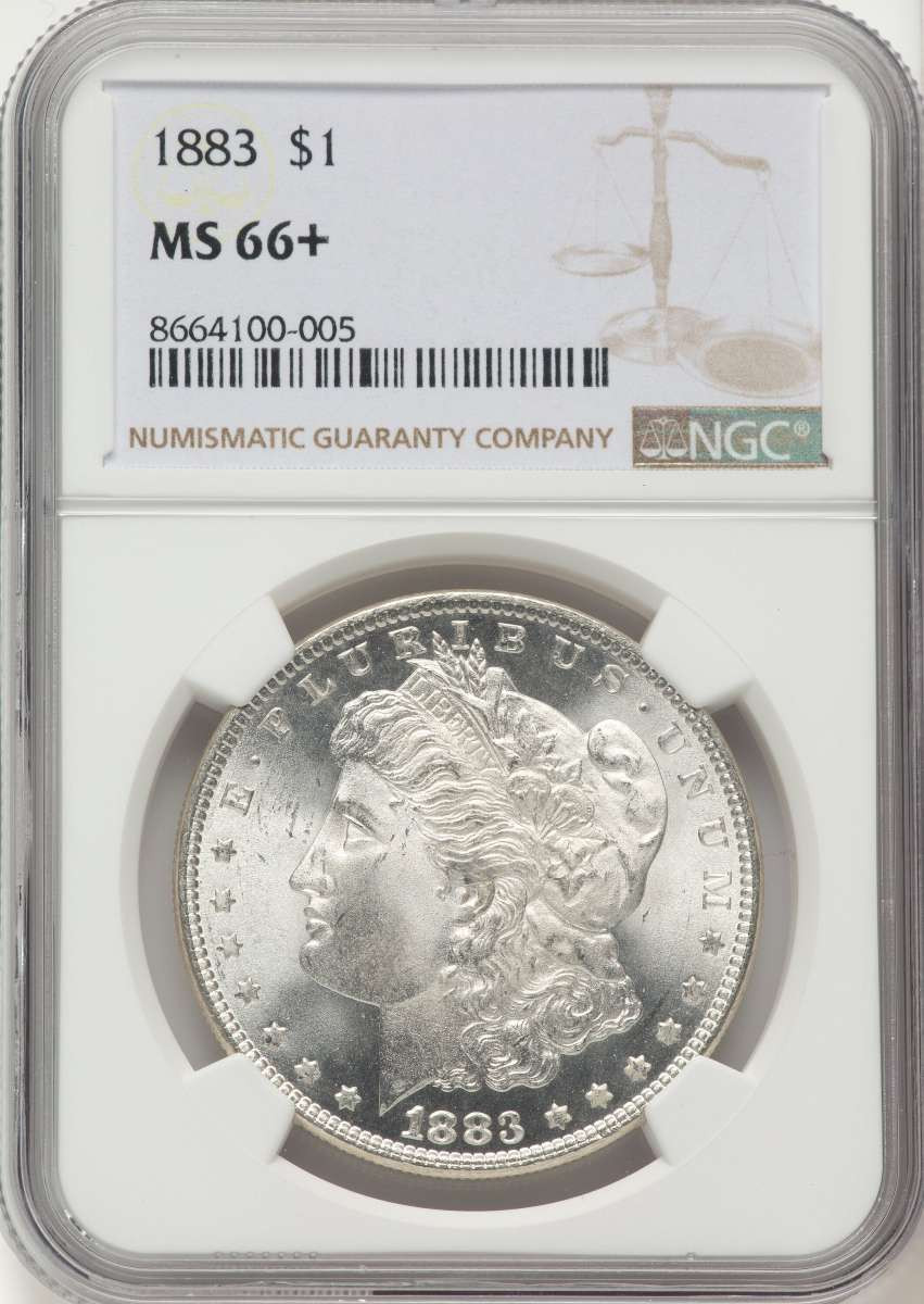 1883 S$1 Morgan Silver Dollar Coin NGC MS66  CAC + coin front image
