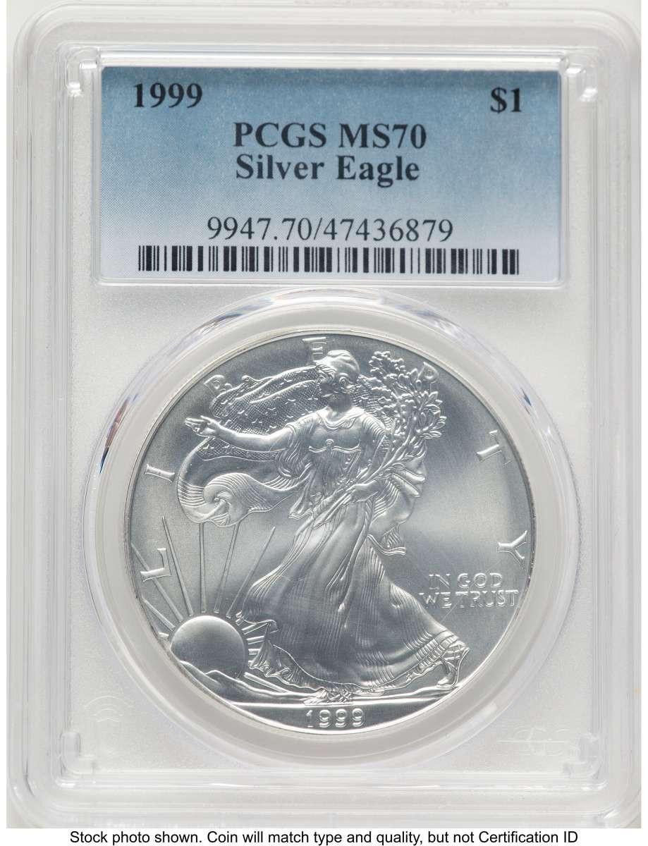 Bullionshark 1999 S$1 American Silver Eagle Coin PCGS MS70 - HAT773265020 