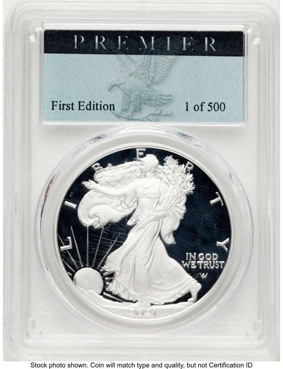 Bullionshark 2021-W S$1 Proof American Silver Eagle Coin PCGS PR70 DCAM - Type Two - HAT787442123 