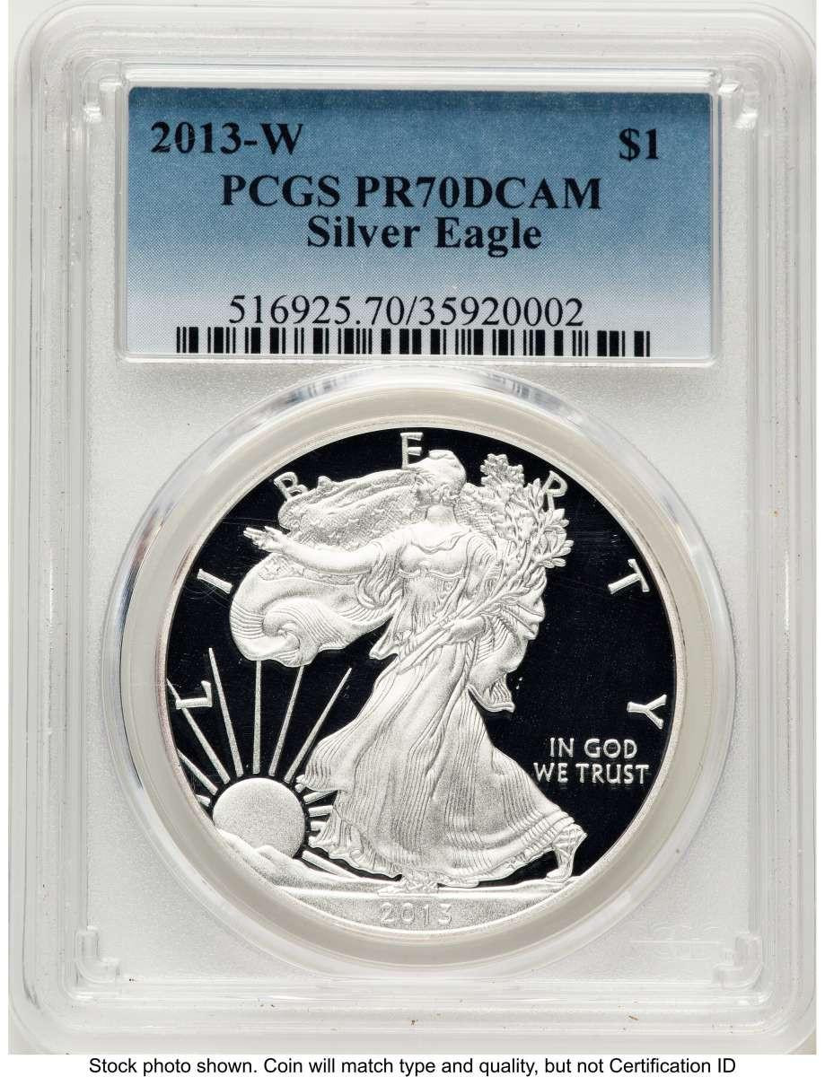 Bullionshark 2013-W S$1 Proof American Silver Eagle Coin PCGS PR70 DCAM - HAT786145033 
