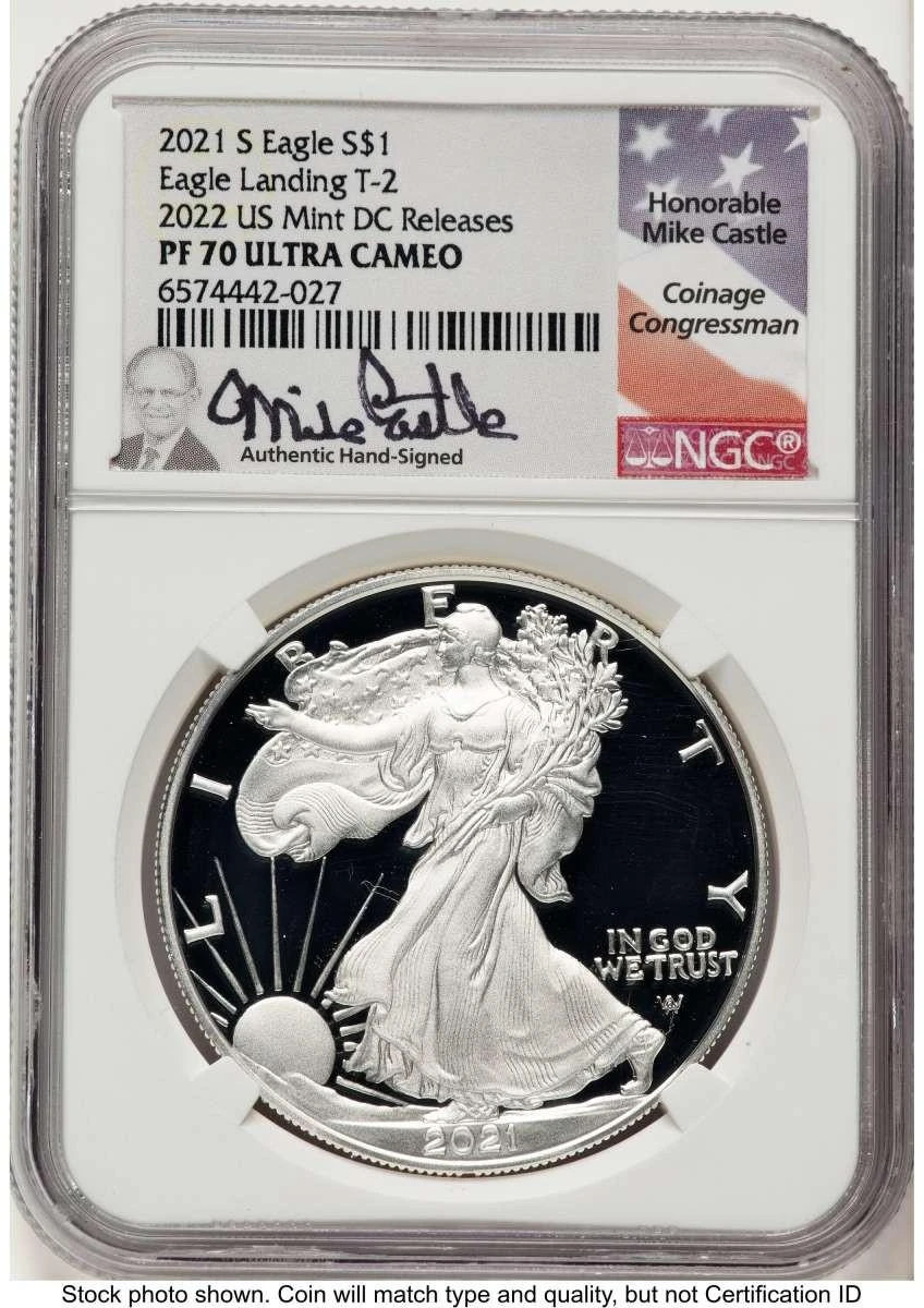 Bullionshark 2021-S S$1 Proof American Silver Eagle Coin NGC PF70 UCAM - Type Two - HAT786209043 