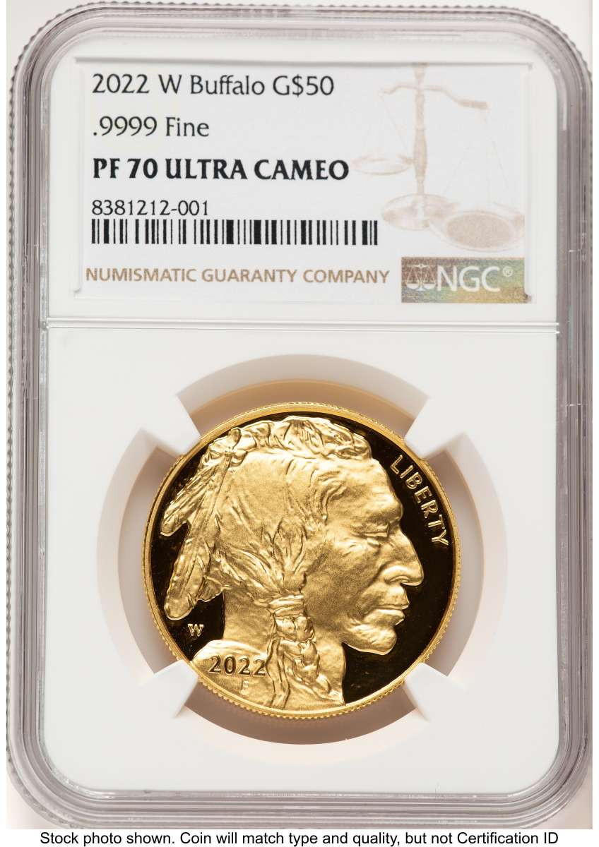 2022-W G$50 Proof 1 oz American Gold Buffalo Coin NGC PF70 UCAM coin front image