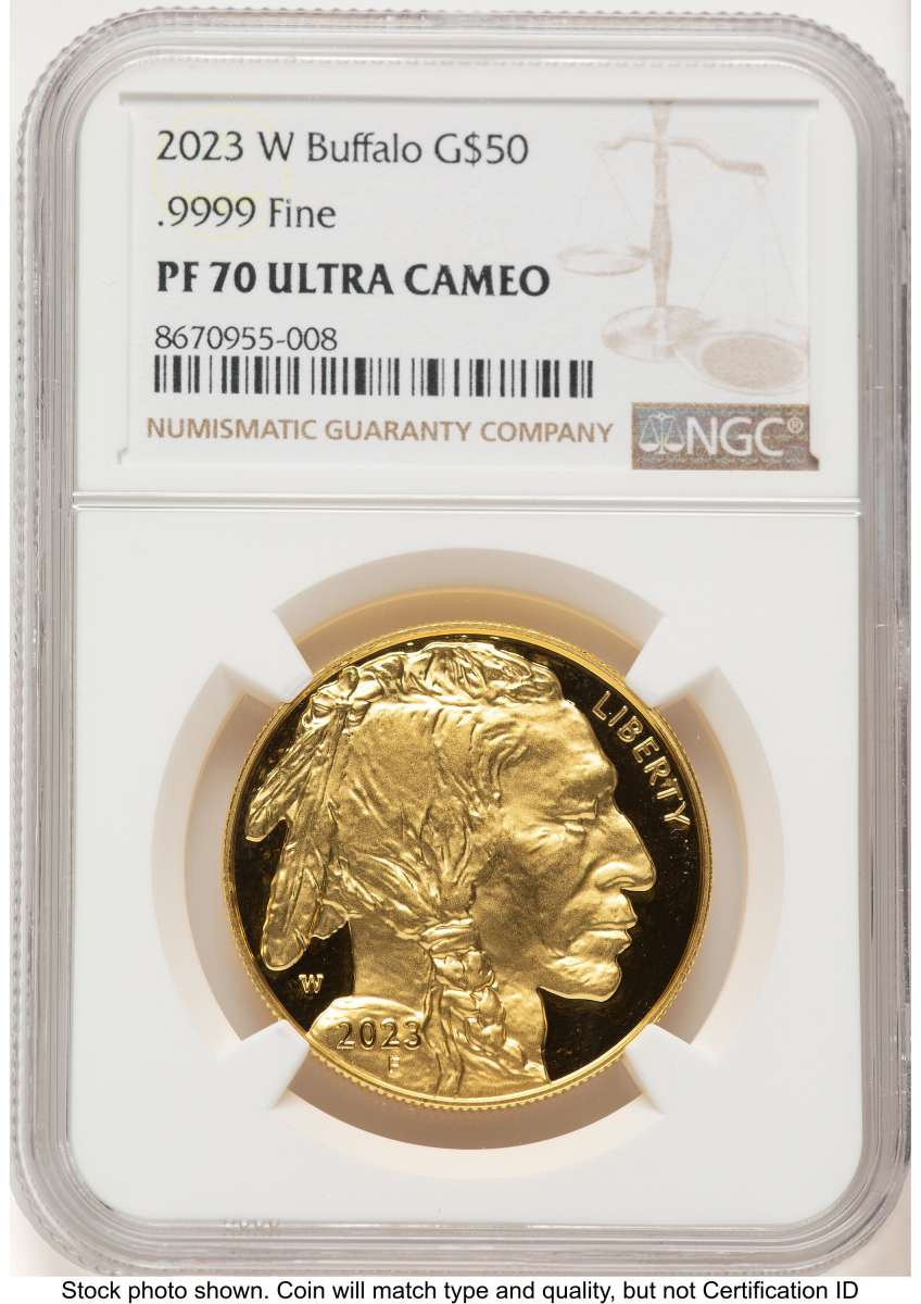 2023-W G$50 Proof 1 oz American Gold Buffalo Coin NGC PF70 UCAM coin front image