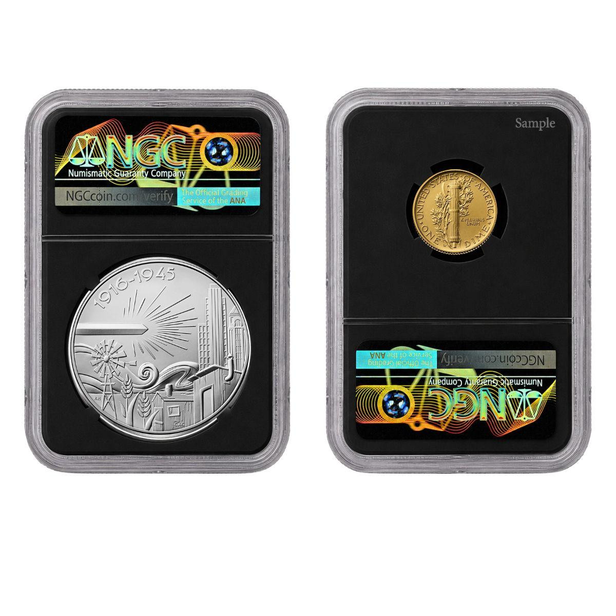 2026-W (P) Mercury Gold Coin and Silver Medal Set NGC SP70 Black