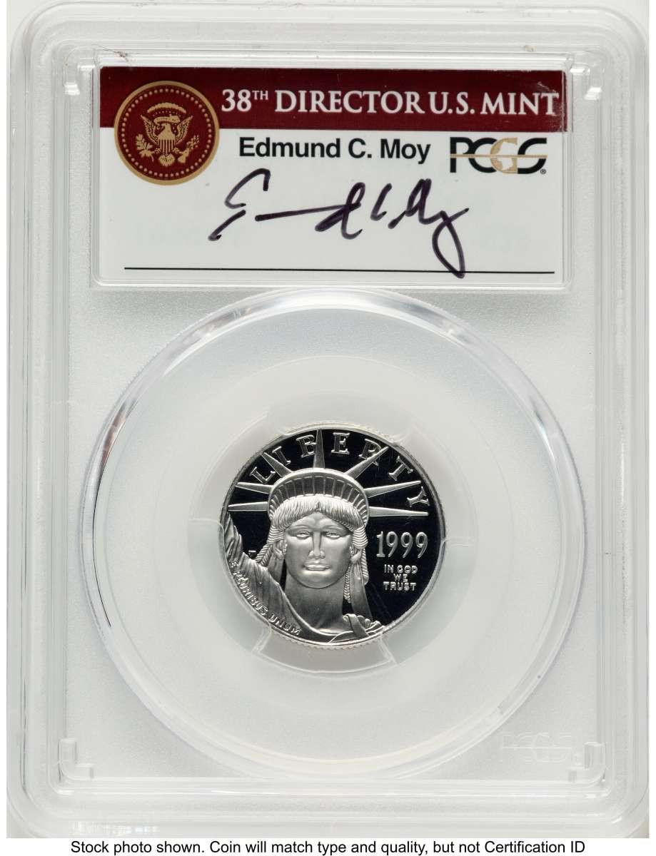 Bullionshark 1999-W $25 Proof 1/4 oz Platinum Eagle Coin PCGS PR70 DCAM - Statue of Liberty - HAT788454103 