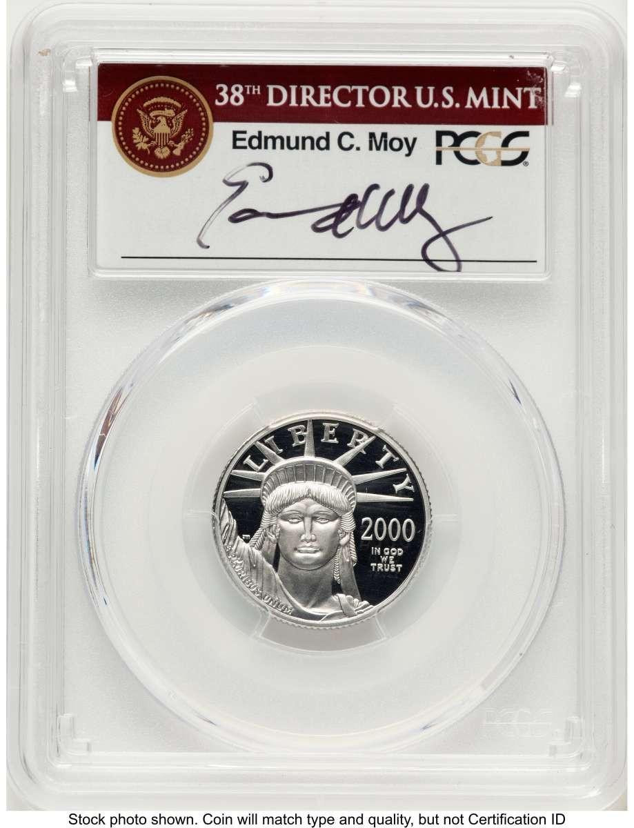 Bullionshark 2000-W $25 Proof 1/4 oz Platinum Eagle Coin PCGS PR70 DCAM - Statue of Liberty - HAT788454105 