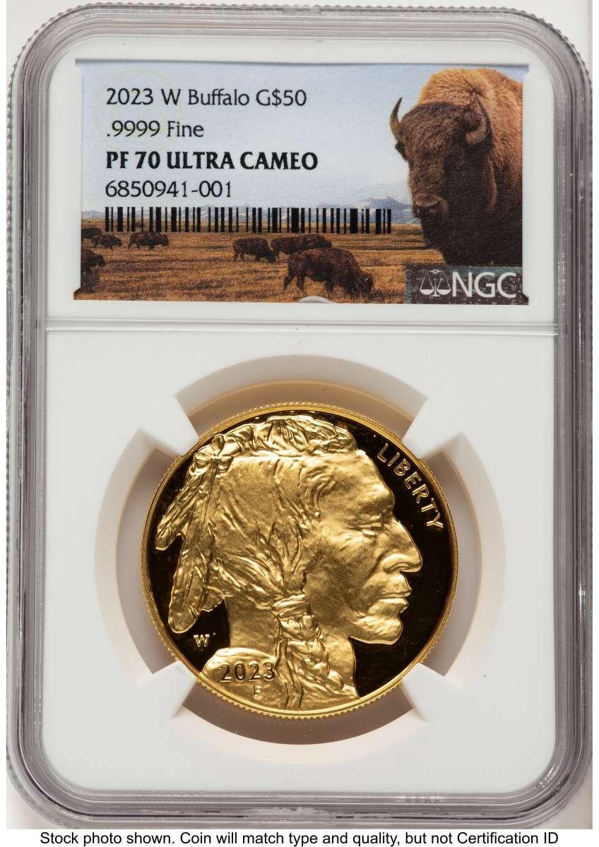 Bullionshark 2023-W G$50 Proof 1 oz American Gold Buffalo Coin NGC PF70 UCAM - HAT788364005 
